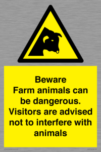 Beware Farm animals can be dangerous. Visitors are advised not to interfere with animals
